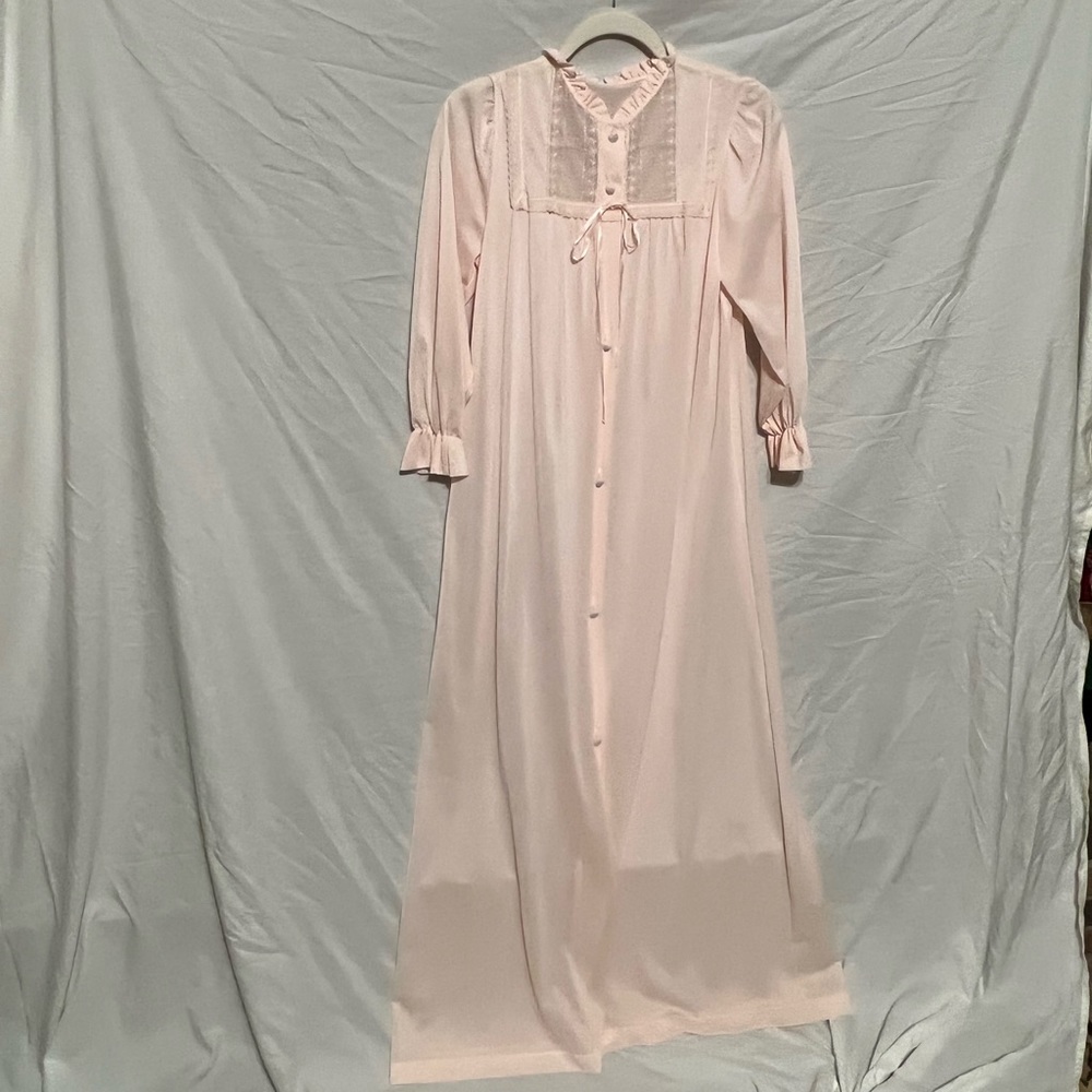 XS Vintage LORRAINE 1950s Pale Pink Robe Dressing House Gown - Picture 1 of 12